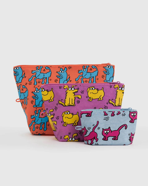 GO POUCH SET “KEITH HARING PETS” — by Baggu