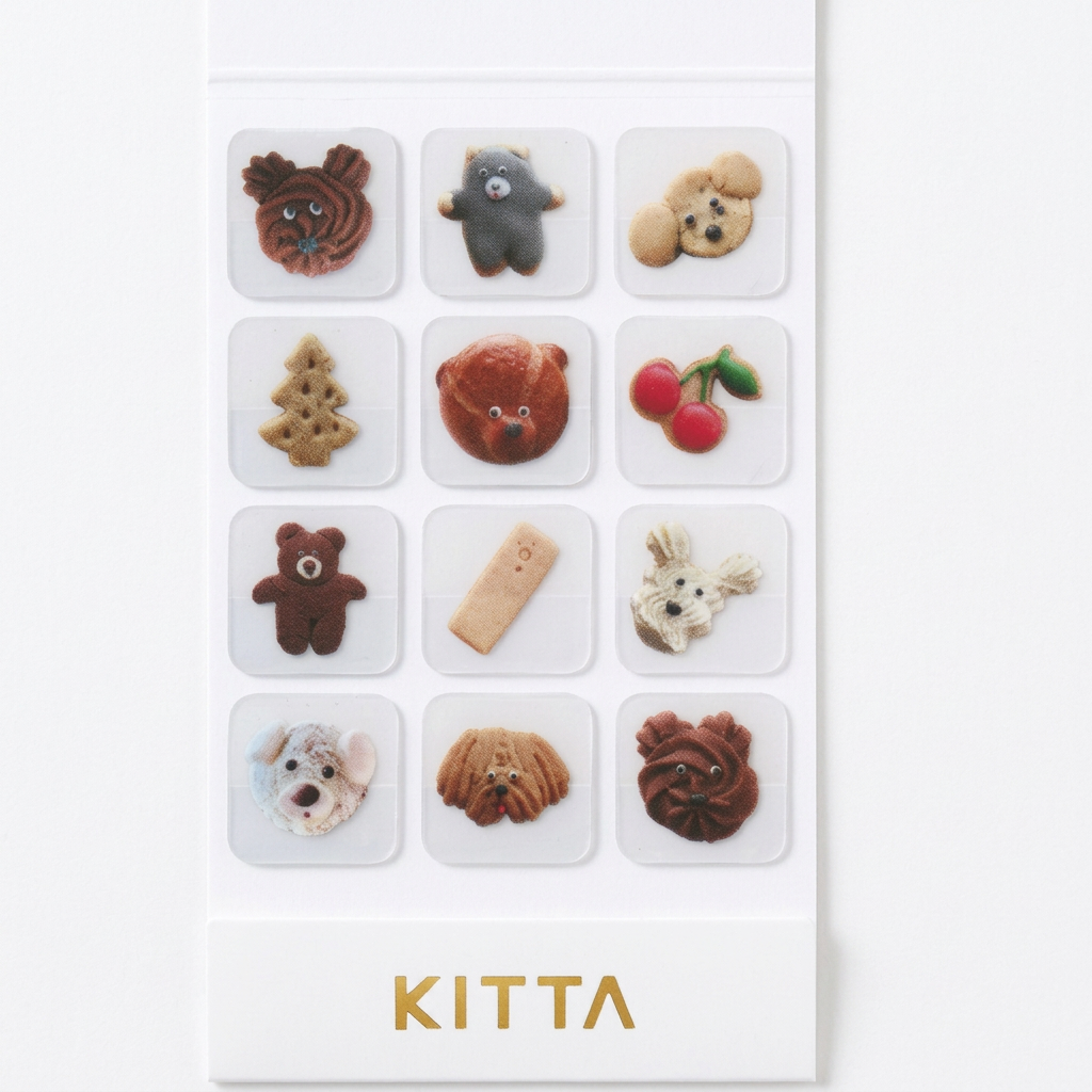 BISCUITS - Feuilles d’autocollants washi KITTA — par Hitotoki