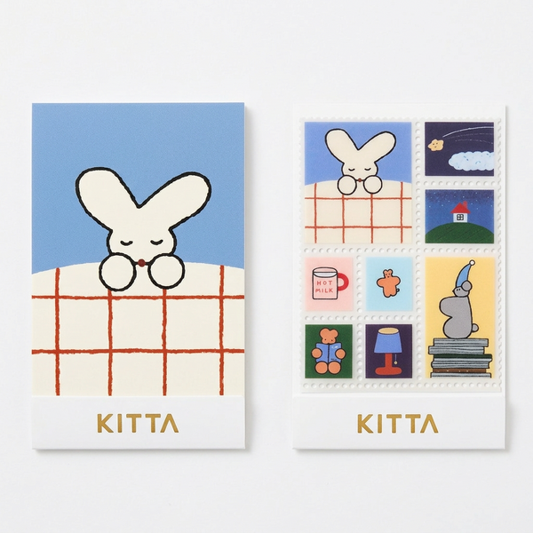 BEDTIME - KITTA Stamp-style washi sticker — by Hitotoki