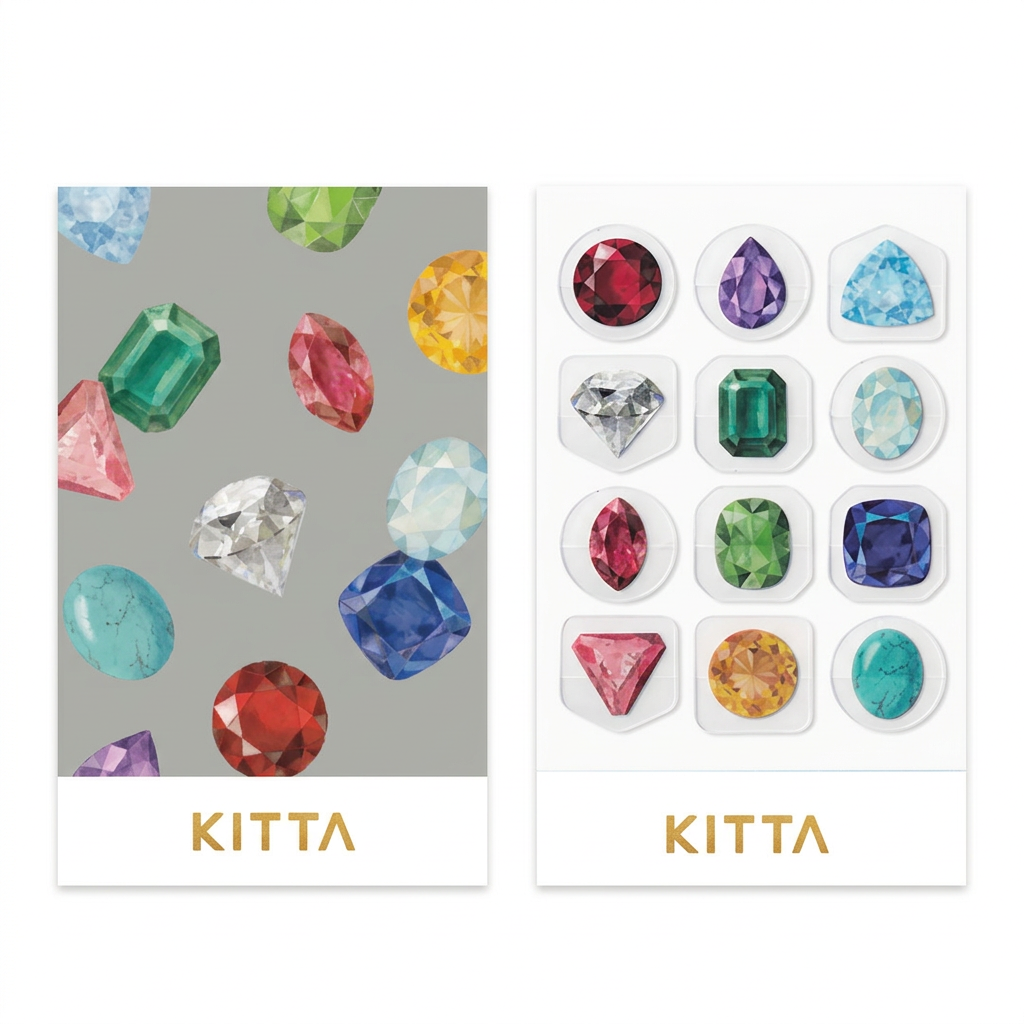 GEMS - Feuilles d’autocollants washi KITTA — par Hitotoki