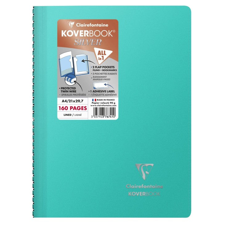 KOVERBOOK SILVER NOTEBOOK A4 (Different colours) — by Clairefontaine