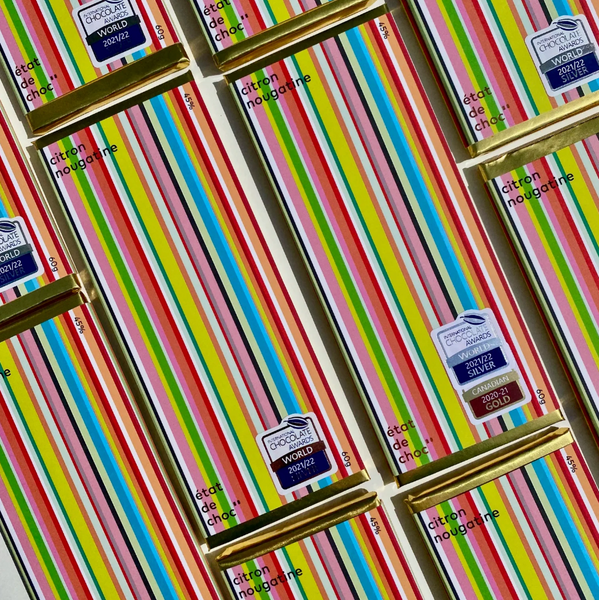 LEMON NOUGATINE MILK CHOCOLATE BAR 60G — by État de Choc