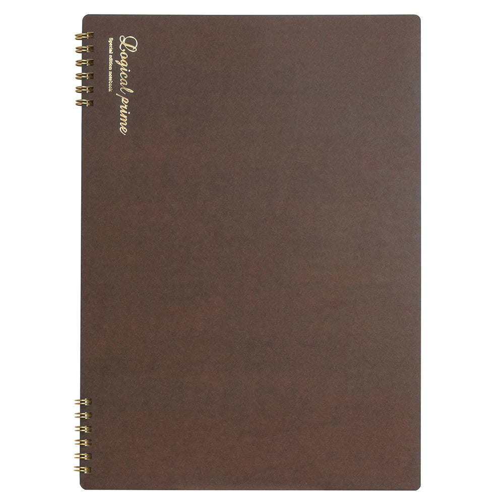 CAHIER DE NOTE BRUN LOGICAL PRIME, ANNEAUX W, (Plusieurs tailles) — par Nakabayashi