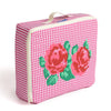 PINK VICHY SUITCASE WITH ROSES (different sizes) — by La fée raille