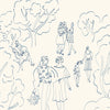 LA PROMENADE (Original Drawing) 11.75" x 11.75" — by Isabelle Feliu