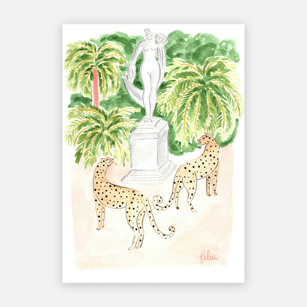 LA FEMME STATUE (Original Painting) 8.2" x 11.7" — by Isabelle Feliu