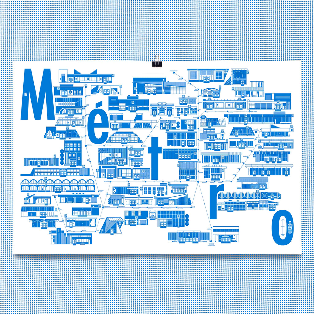 LE MÉTRO DE MONTRÉAL, 36" X 24" — by Raymond Biesinger