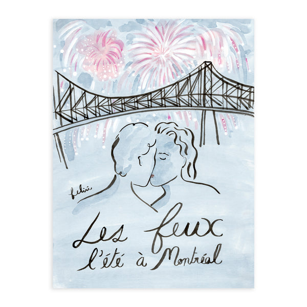 LES FEUX (Original Painting) 9" x 12" — by Isabelle Feliu