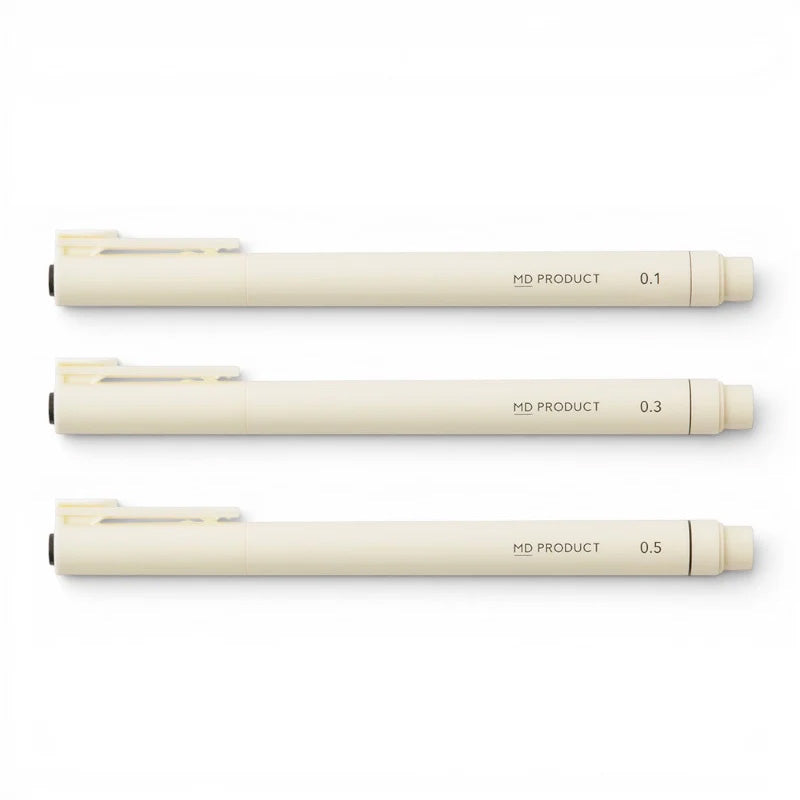 MD DRAWING PEN BLACK (Multiple sizes) — by Midori