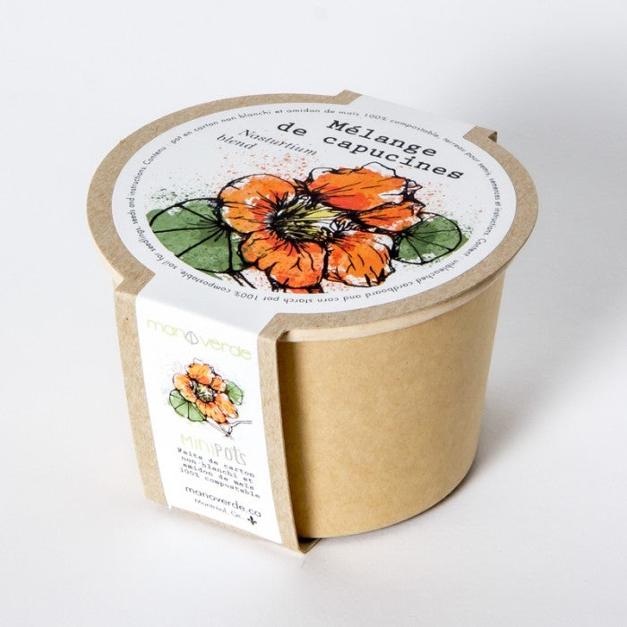 NASTURTIUM BLEND SEEDS in Compostable Mini Pot – by Mano Verde