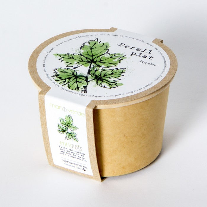 PARSLEY SEEDS in Compostable Mini Pot – by Mano Verde