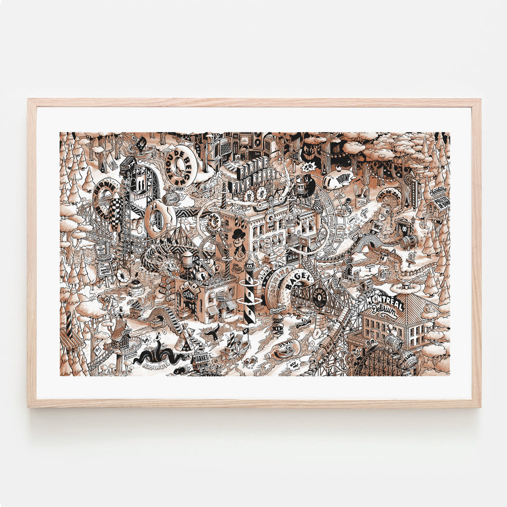 MONTRÉAL DÉLIRIUM, 36" X 24" (silkscreen print) — by Romain Blais
