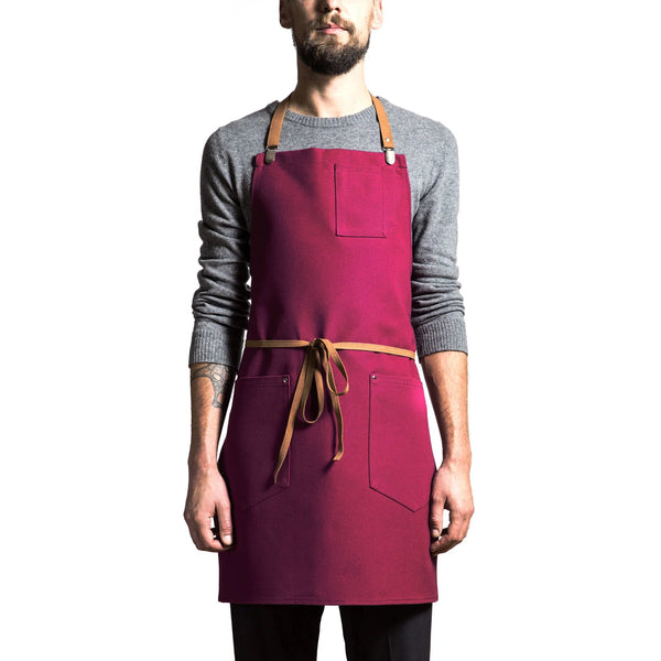 PATRIZIO APRON – Burgundy — by Maison Milan
