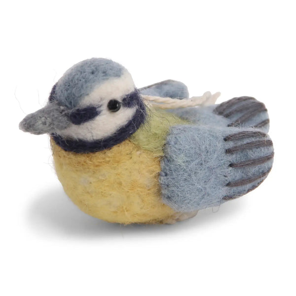 HANGING FELT ORNAMENT - BIRD BLUE & YELLOW — by Gry & Sif