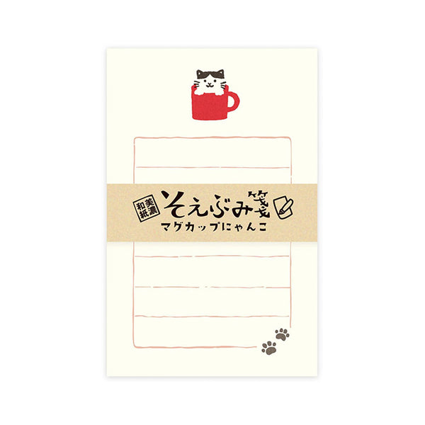 SOEBUMI MINI LETTER PAD – Cat with mug— by Furukawashiko