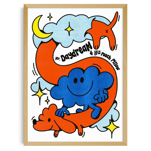 MR. DAYDREAM & HIS POOCH PILLOW, 29,7 x 42 cm  — by Mr. Men Little Miss
