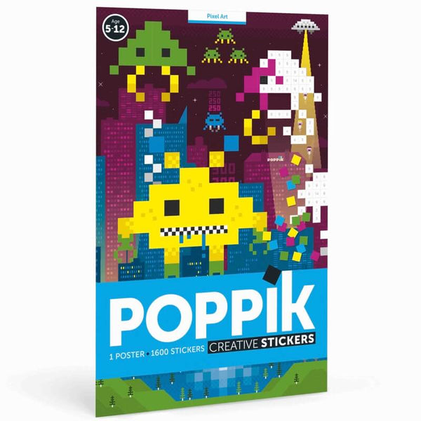 GIANT POSTER + 1600 STICKERS (6-12 YEARS OLD) “PIXEL ART” — by Poppik