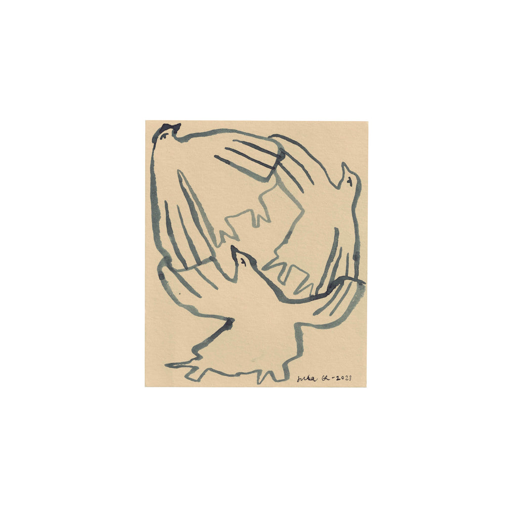 OISEAUX (Original Painting) – 3.88 × 4.69 inches — by Julia GR