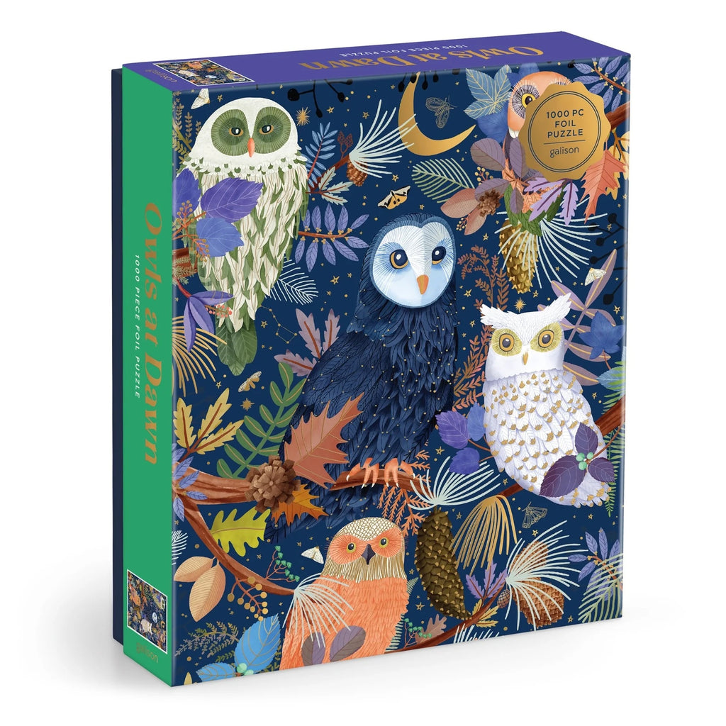 OWLS AT DAWN - 1000 Piece Foil Puzzle — by Mara Penny