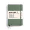 MEDIUM (A5) NOTEBOOK HARDCOVER, OLIVE (Multiple Styles) — by Leuchtturm1917