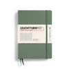 MEDIUM (A5) NOTEBOOK HARDCOVER, OLIVE (Multiple Styles) — by Leuchtturm1917