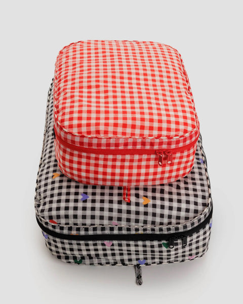 LARGE PACKING CUBE GINGHAM — by Baggu