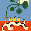 CAT AND PLANT, 18" X 24" — by Anastacia Sholik