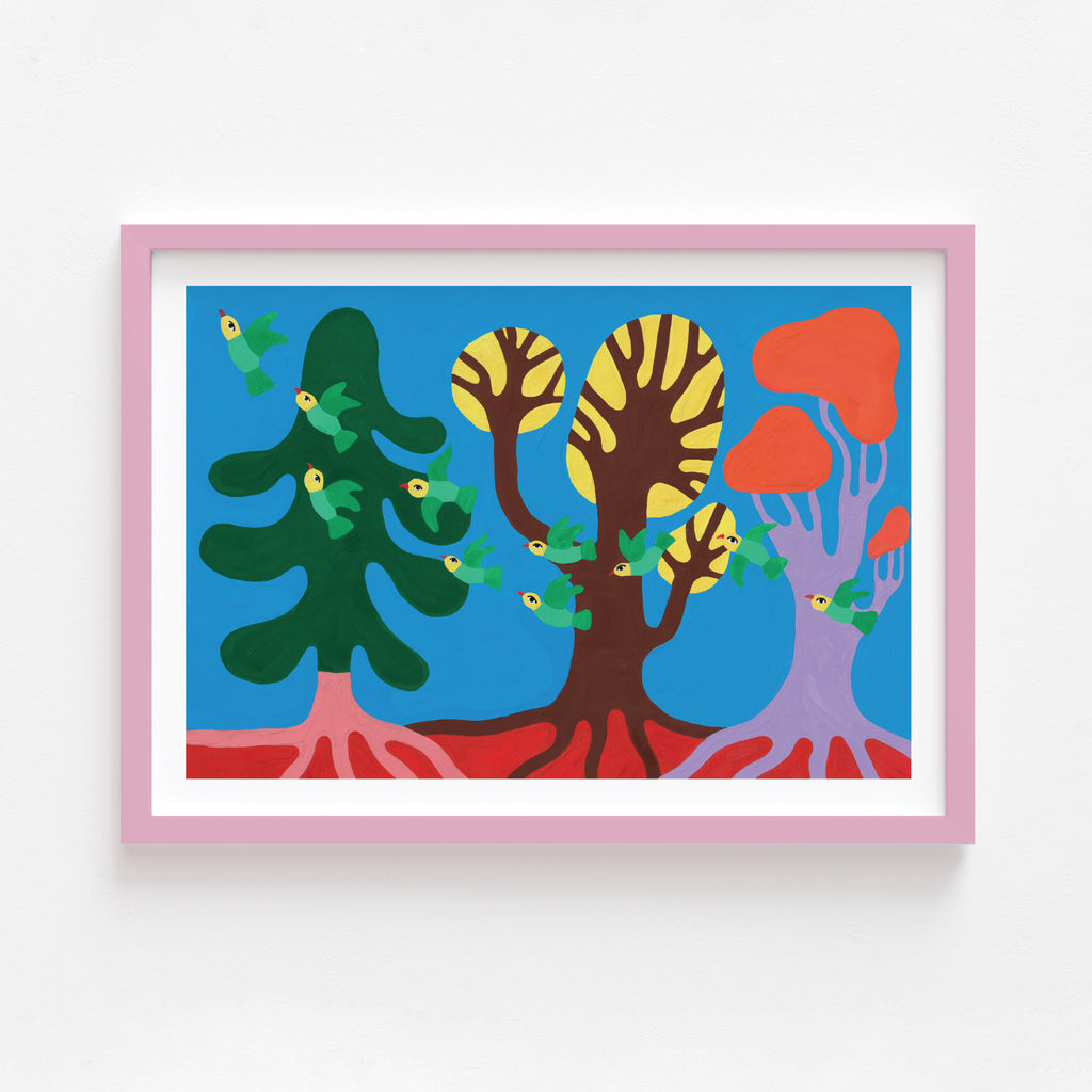 PARAKEETS IN THE PARK - 21 x 29,7 cm (A4) — by Aysha Tengiz