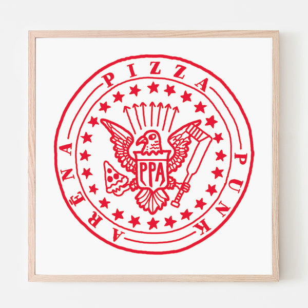 PIZZA PUNK ARENA « Ramones (Aigle) » - 12.5" x 12.5" — par Benoit Tardif