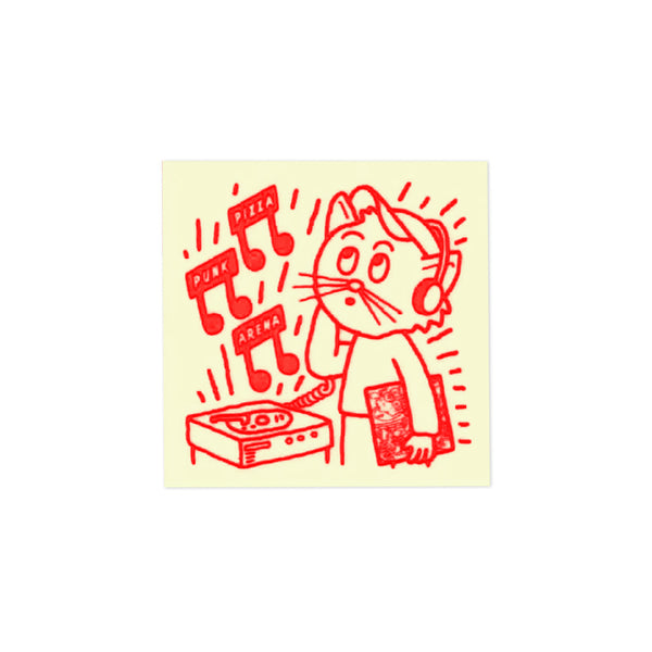 AUTOCOLLANT PIZZA PUNK ARENA « Chat Vinyl » – par Benoit Tardif