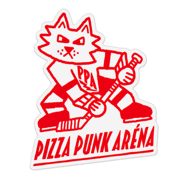 AUTOCOLLANT PIZZA PUNK ARENA « Hockey Cat » – par Benoit Tardif
