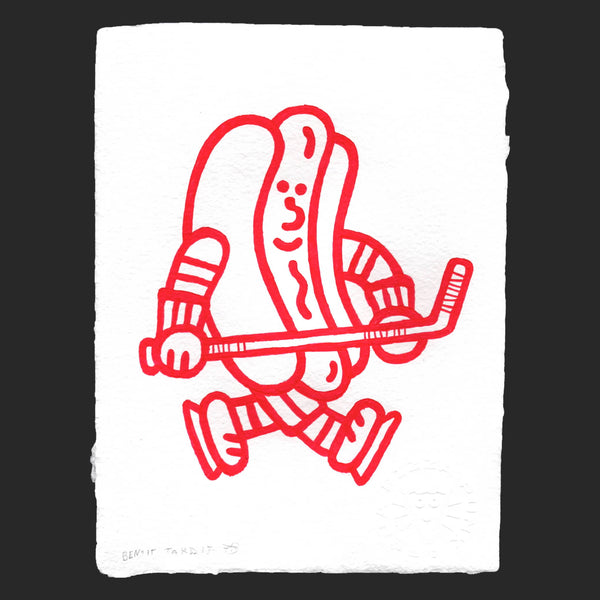 SUPER SPORT HOT DOG (Dessin original) - 7" x 9.5" — par Benoit Tardif