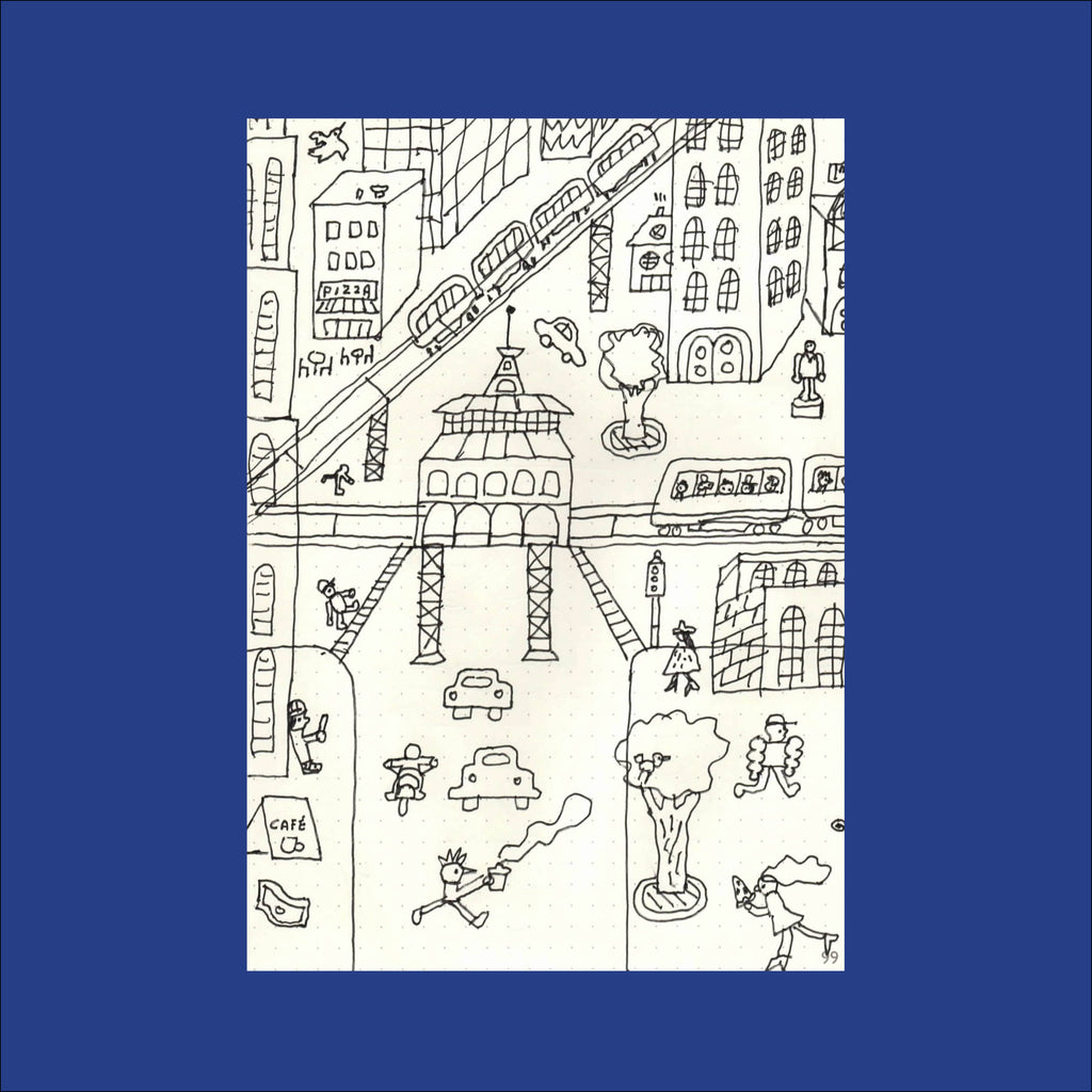 PIZZA PUNK ARÉNA, Sketch 17 (Original Drawing) - 5.75" x 8.25" — by Benoit Tardif