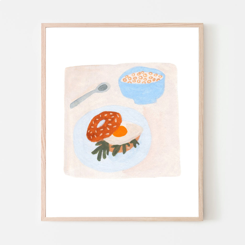 BREAKFAST BAGEL, 8" x 10" — by Julia GR