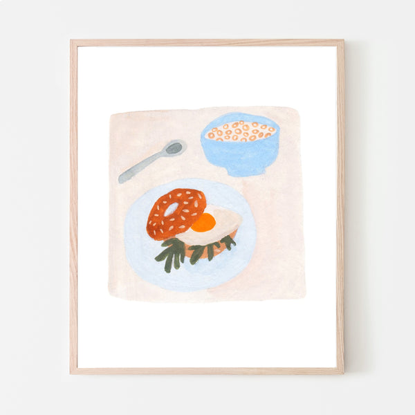 BREAKFAST BAGEL, 8" x 10" — by Julia GR