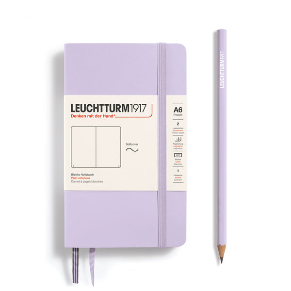 POCKET NOTEBOOK (A6) SOFTCOVER, LILAC (Multiple Styles) — by Leuchtturm1917