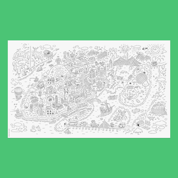 ÎLE DE MONTRÉAL – Giant Colouring Poster, 60 x 36" — by Romain Blais