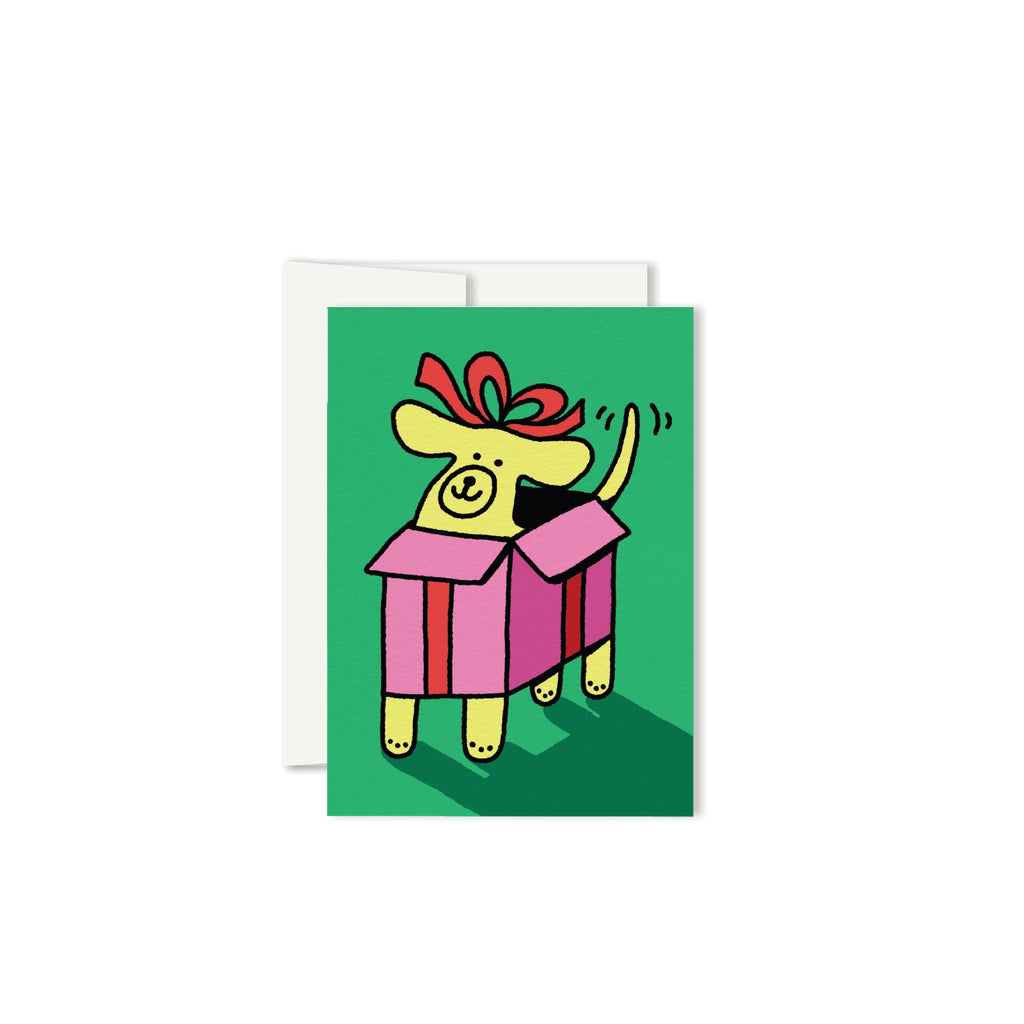 MERRY PUPPY MINI – Miniature Greeting Card