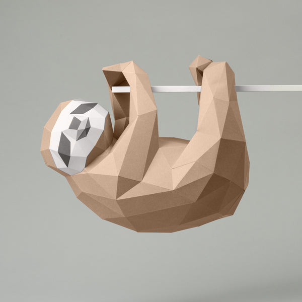 HANGING SLOTH PAPER MODEL (pre-cut, pre-marked) — by SOFS design – Paperole