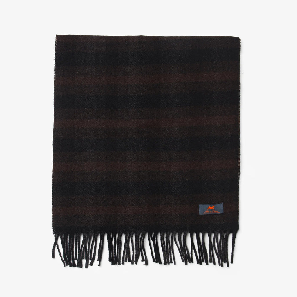 WOOL PLAID SCARF – Dark Brown — by Milo & Dexter