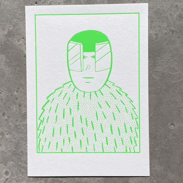 PORTRAIT #01 GREEN, Hot Stamping Print, 15 x 21 cm – by Yûichi Yokoyama