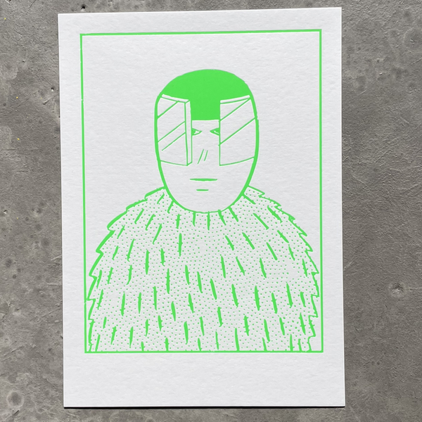 PORTRAIT #01 GREEN, Hot Stamping Print, 15 x 21 cm – by Yûichi Yokoyama