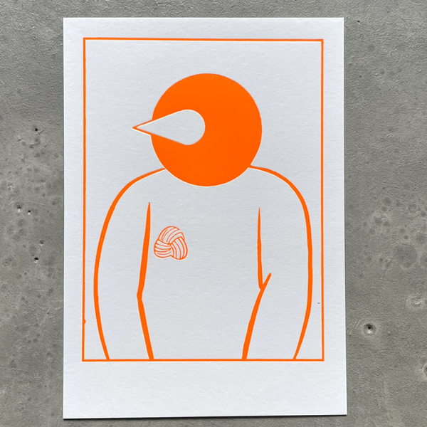 PORTRAIT #02 ORANGE, Hot Stamping Print, 15 x 21 cm – by Yûichi Yokoyama