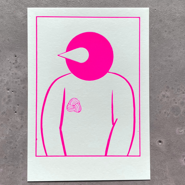 PORTRAIT #02 PINK, Hot Stamping Print, 15 x 21 cm – by Yûichi Yokoyama