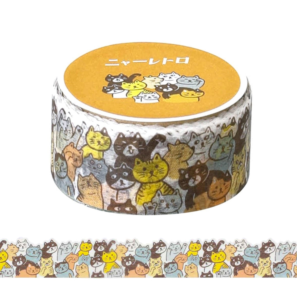 RUBAN ADHÉSIF WASHI RÉTRO « Cat Crowd » — par Hightide