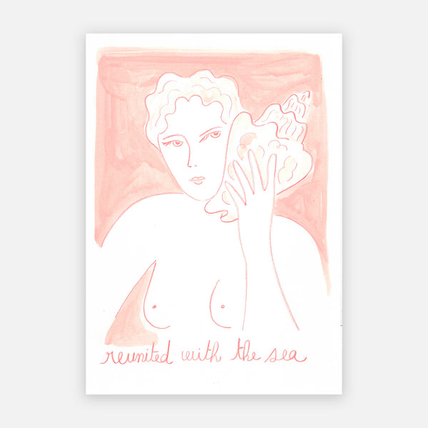 REUNITED WITH THE SEA (Original Painting) 8.25" x 11.7" — by Isabelle Feliu