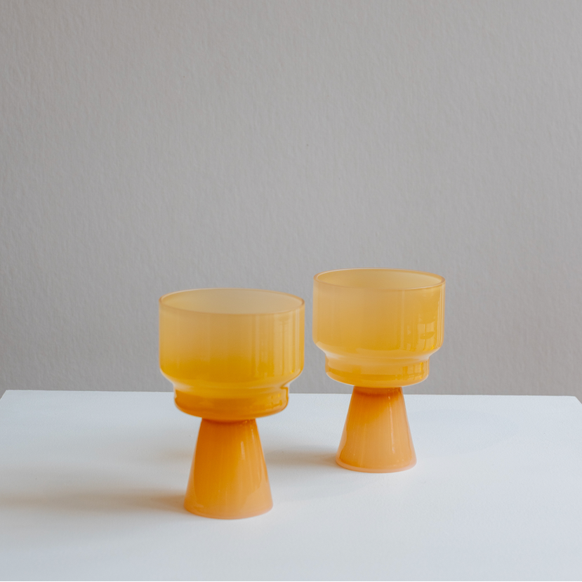 ENSEMBLE DE 2 VERRES À VIN, ORANGE SAHARA – par Fusion f.