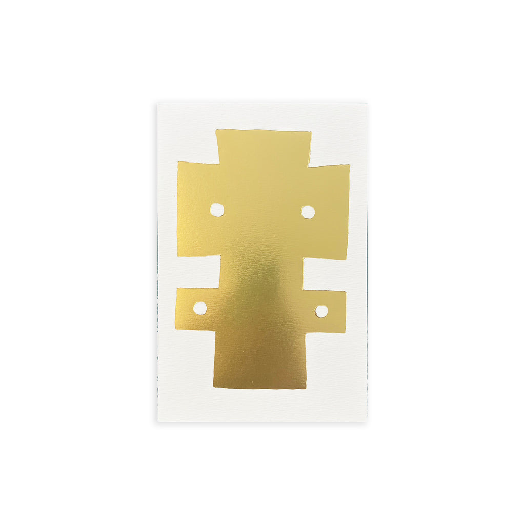 SHAPES #01 OR, impression fer à dorer, 10 x 15 cm – par Damien Poulain
