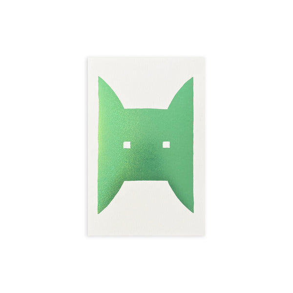 SHAPES #02 GREEN, Hot Stamping Print, 10 x 15 cm – by Damien Poulain