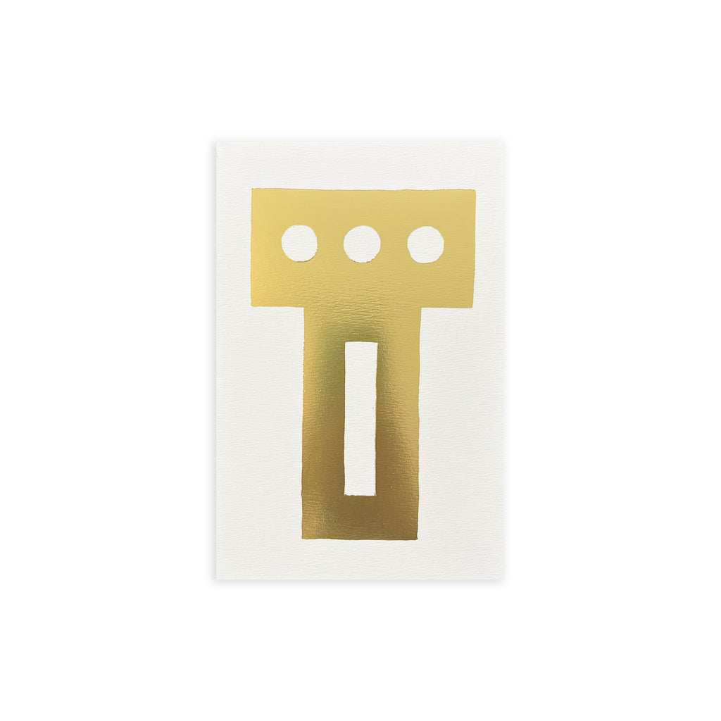 SHAPES #03 OR, impression fer à dorer, 10 x 15 cm – par Damien Poulain